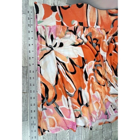Lane Bryant Women's 26/28 A-Line Skirt  Multicolor Pull On Floral Tropical Beach - Picture 10 of 12